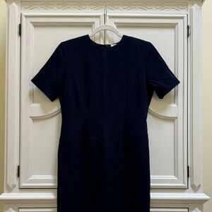 Talbots Navy Short Sleeve Dress with Shoulder Pads! 8P